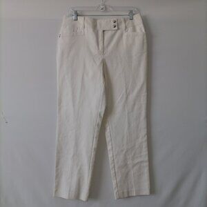 Valarie Stevens Womens Mid Rise Stretch Tummy Control Slim Leg Pants Size 10